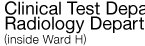 Clinical Test Department/Radiology Department
 (inside Ward H)